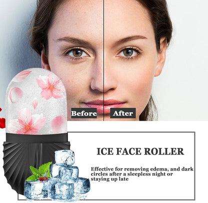 Erfrischender Ice Roller für Gesicht und Augen – Silikon Eisroller zur Hautverjüngung, Faltenminderung und Aufhellung der Haut in elegantem Schwarz