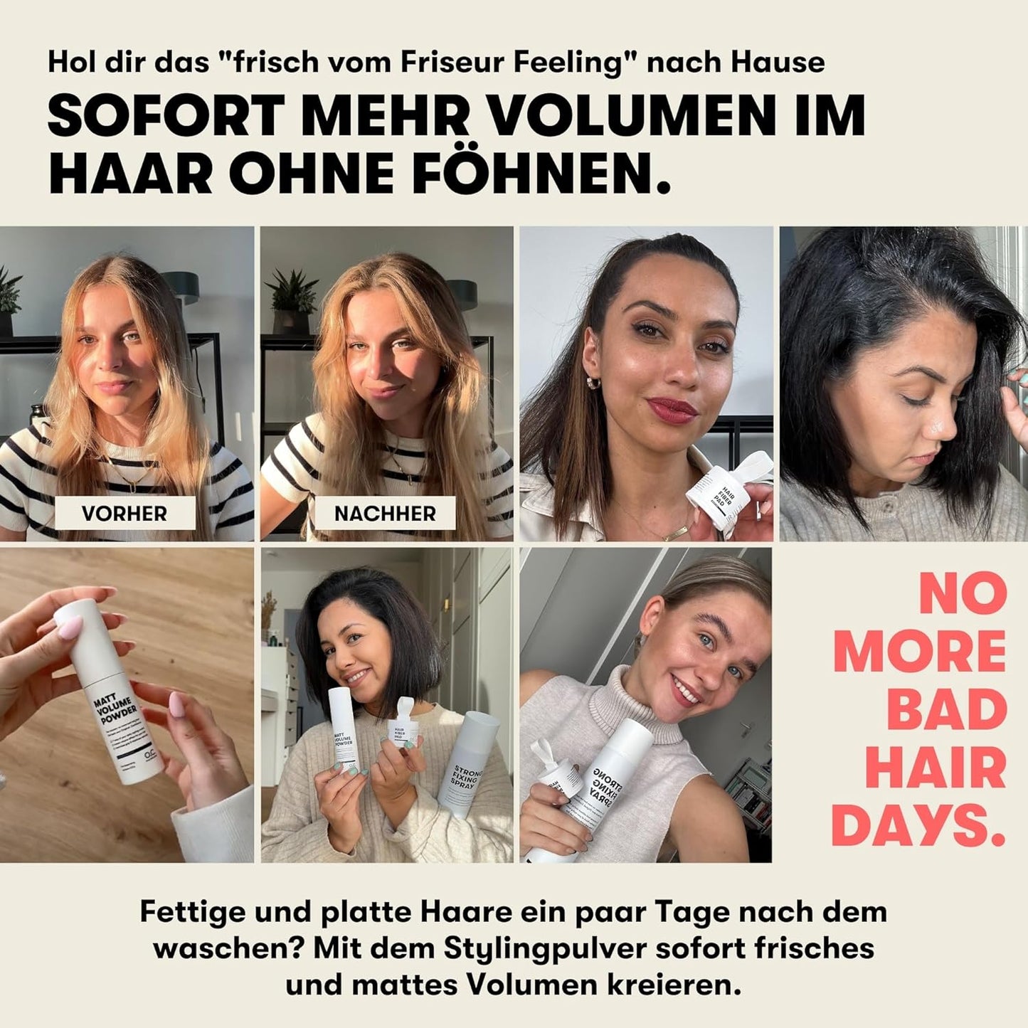 O.C. HAIRCARE Stylingpulver für voluminöses, feines Haar - Matt-Effekt für ultimativen Halt und Fülle - Empfohlen von Top-Friseuren